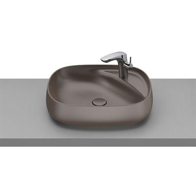 Roca Beyond Over Counter Washbasin with Tap Platform, 56 × 43 cm, Excluding Pedestal, Coffee